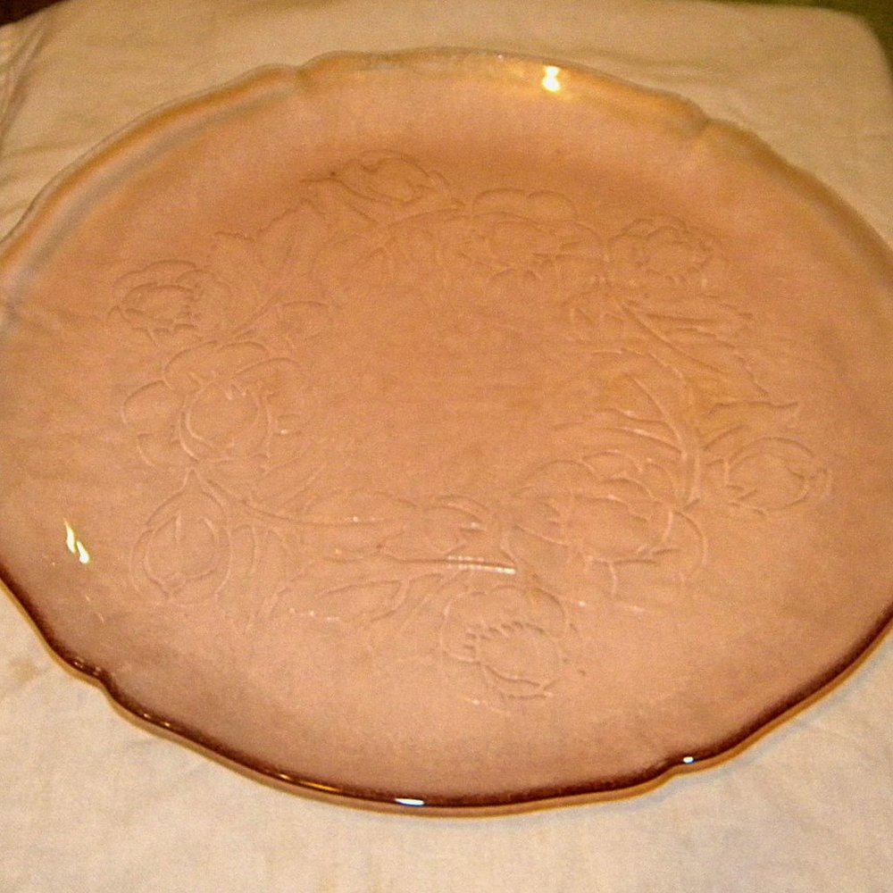 Arcoroc France 12 ½ inch diameter pink platter